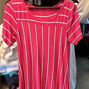 Pink and White Striped Blouse!